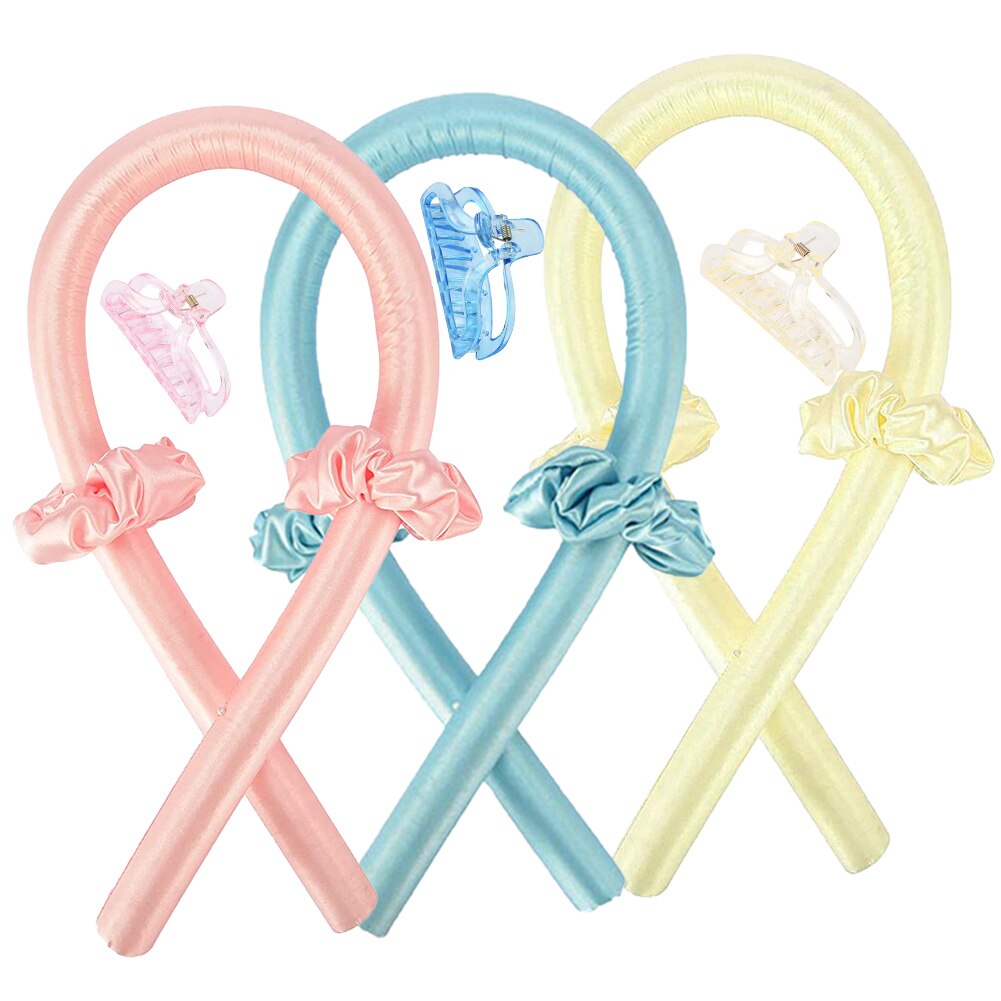 Heatless Curling vara diadema No calor rizos cinta pelo rodillos dormir cinta para cabello suave pelo bigudíes cinta pelo herramientas