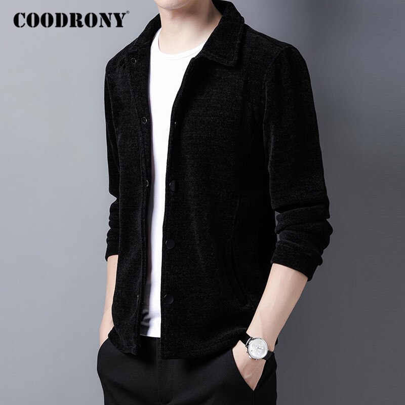 Coodrony merk trui jas heren zakelijk casual breiwerk vest heren herfst winter dikke warme omslagkraag jas top  c1183