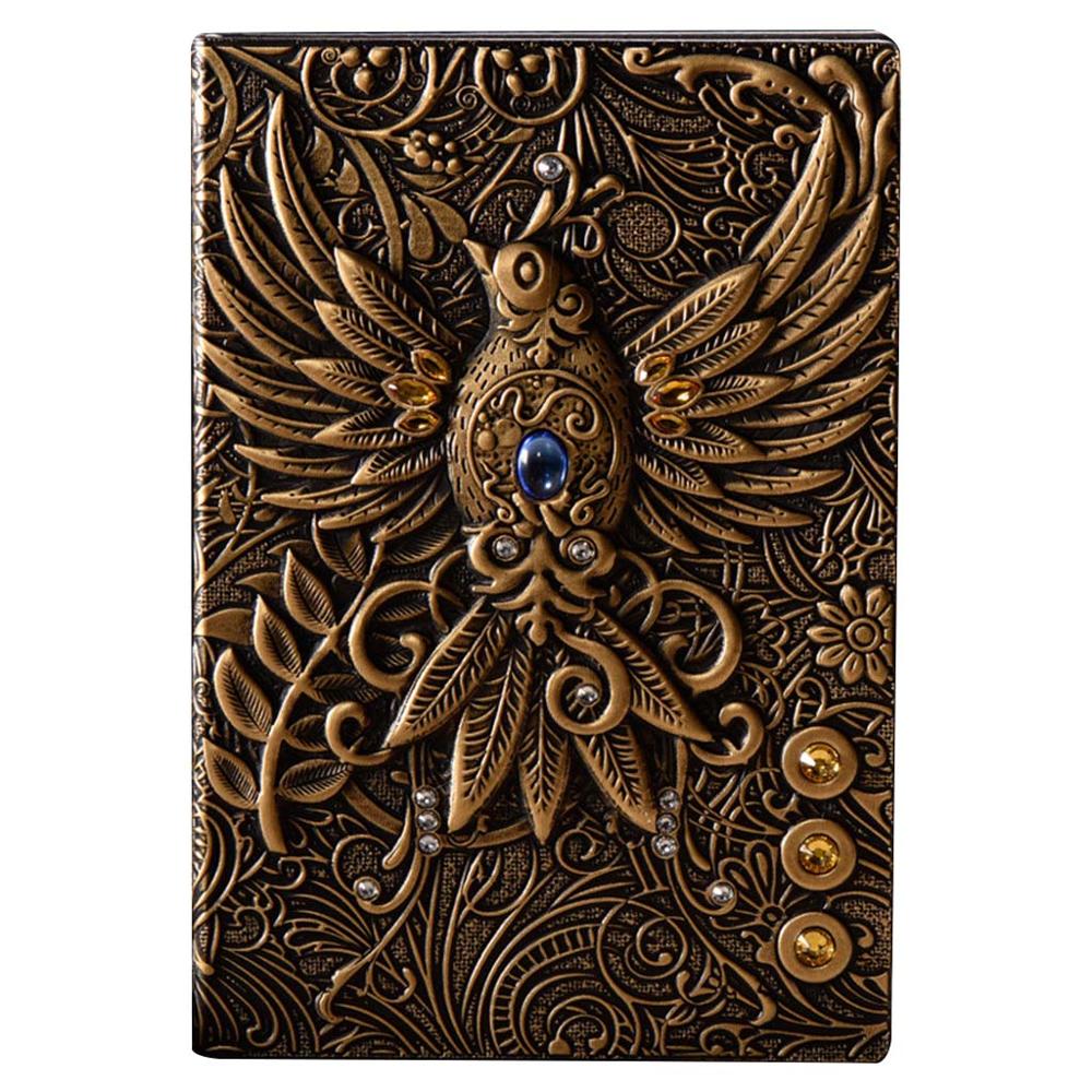 Skull Flower Embossed A5 Leather Notebook Journal Notepad Travel Diary Planner School Office Supplies