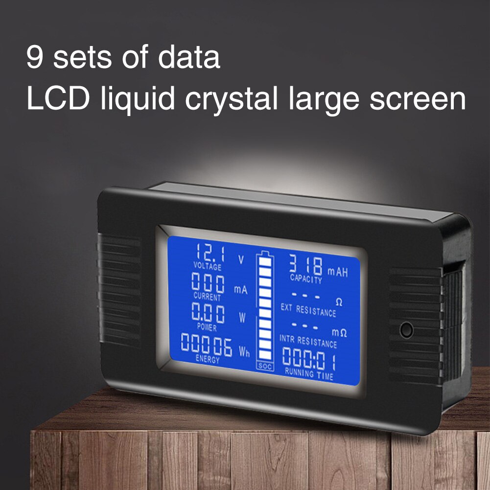 Eenvoudig te installeren lcd-scherm met weerstand, engelse 0-200v- monitor batterijtester, spanningsmeter met achtergrondverlichting, zonne-autovoltmeter