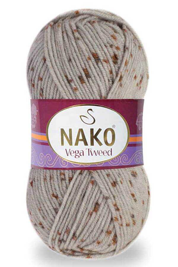 Fil tricoté à la main de supérieure + 12 options de couleurs + 195 mètres (100gr) + boule de fil à tricoter + Nako Vega Tweed + acrylique + accessoires + écharpe + béret + chapeau + passe-temps + fait à la main: 35021