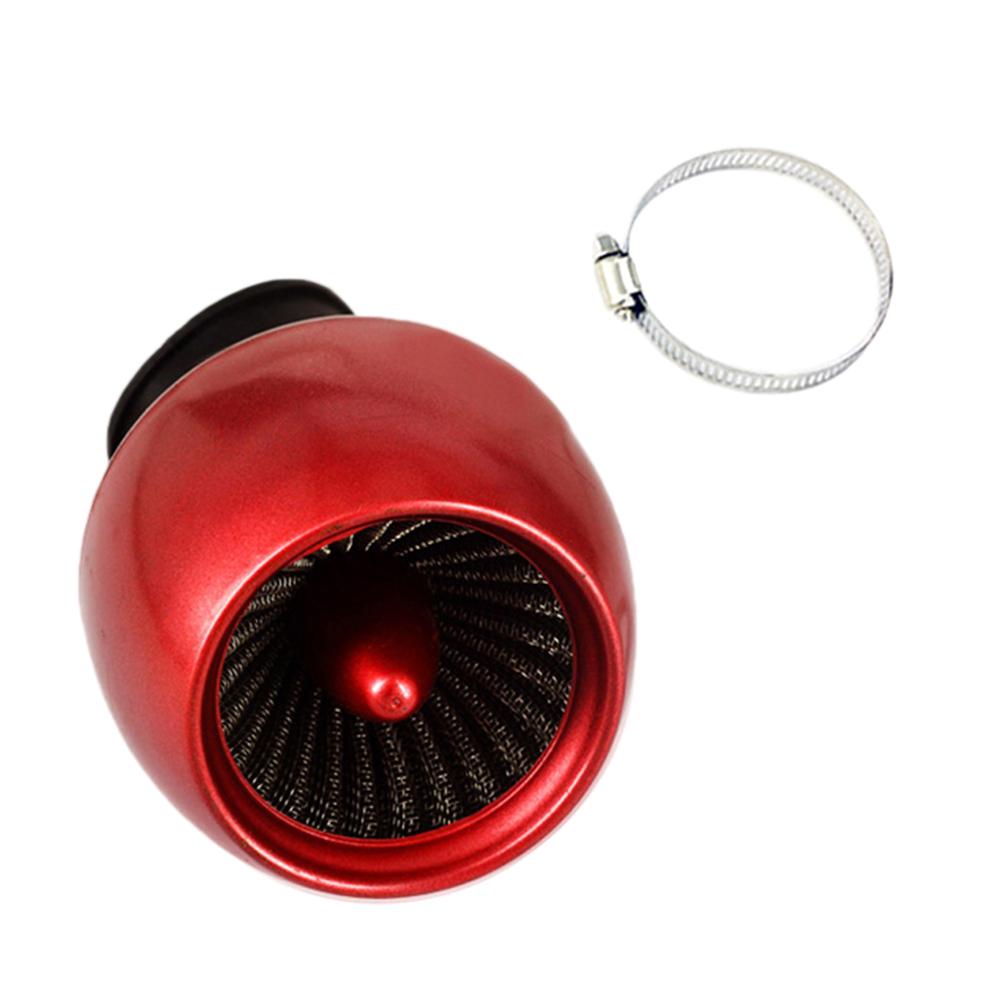 24mm-48mm vinklet hi flow motorcykel luftfilter indsugningsfilter vaskbar genanvendelig til yamaha til honda bobber chopper cruiser: Rød