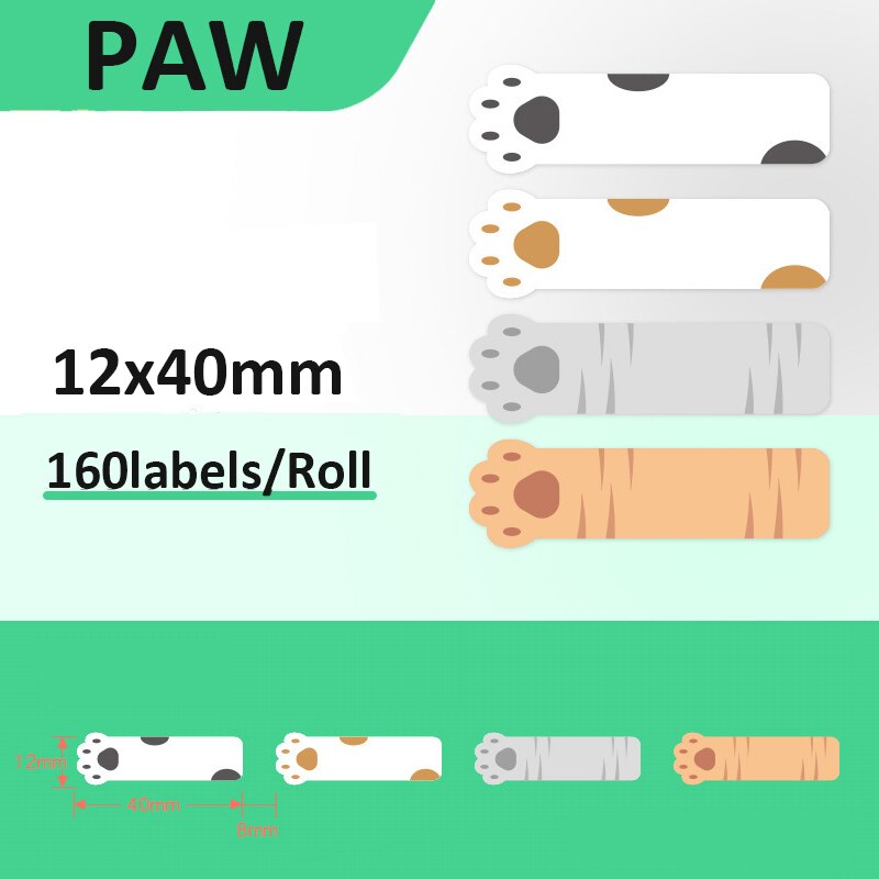 Niimbot D11 Print Label Printer Machine Sensitive Label Adhesive Paper Self-adhesive Sticky Sticker Label Paste Thermal Labels: 12x40mm 7