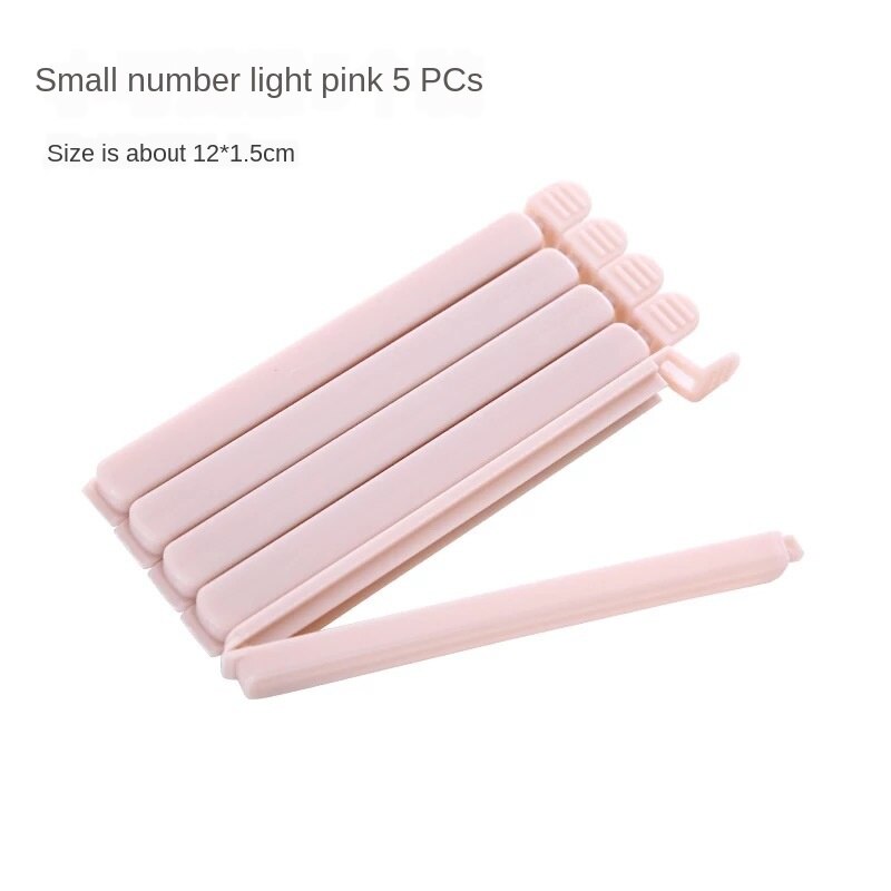 5 stk madpose clips 2 størrelser husholdning mad snack opbevaring tætning forsegling pose clips sealer klemme mad tæt klip forsegling køkkenværktøj: Lille pink 5 pakker