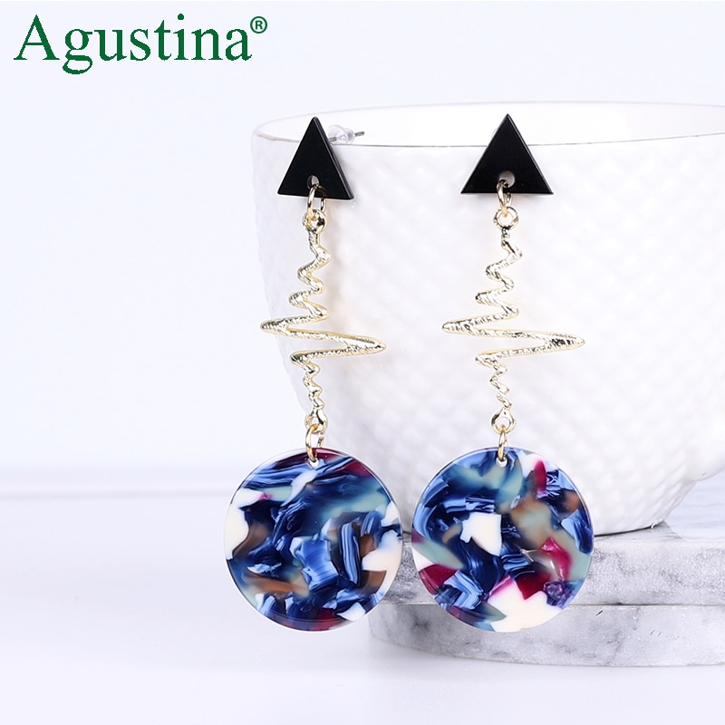 Agustina Acrylic earrings jewelry blue earrings women earrings geometry long earring bohemian earings luxury boho