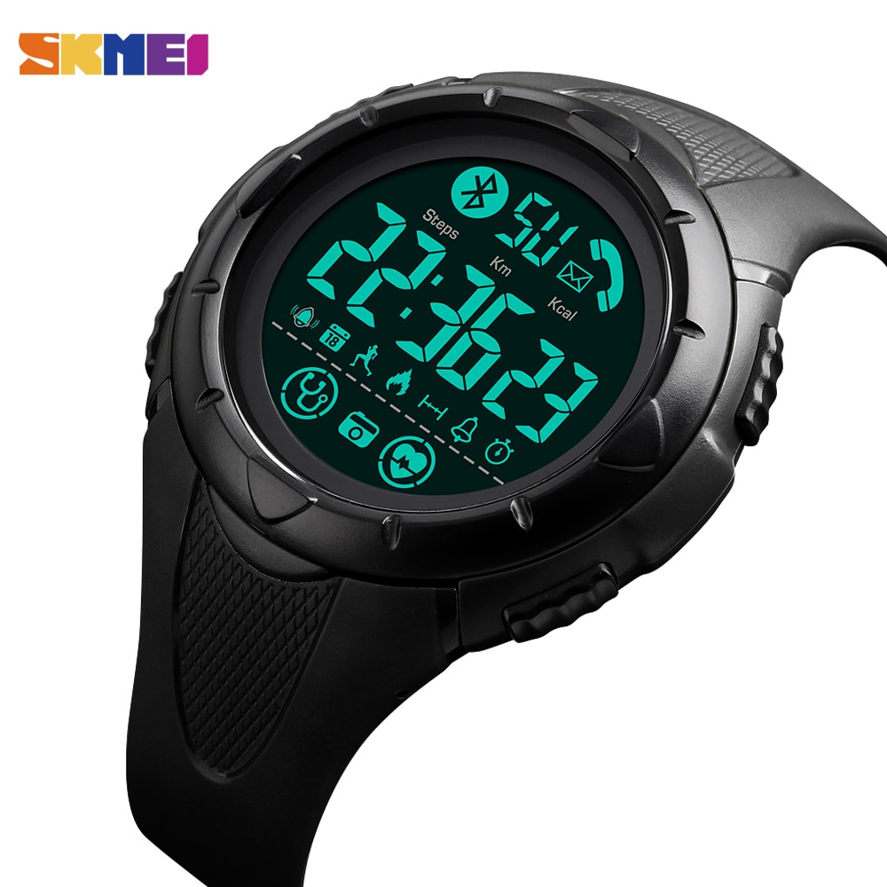 Merk skmei horloge heren smartwatch luxe slaap hartslagmeter smartwatch waterdichte digitale horloges herenklok android ios