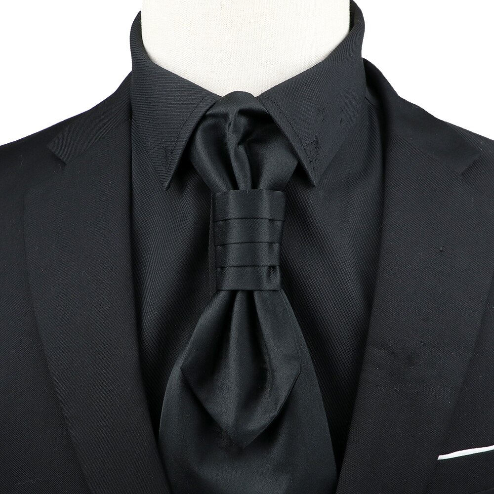 Corbata de Ascot de Cachemira de lujo para hombre, corbata de esmoquin para boda, de negocios, corbata de 10CM con patrón Vintage, accesorios para caballero: Plata