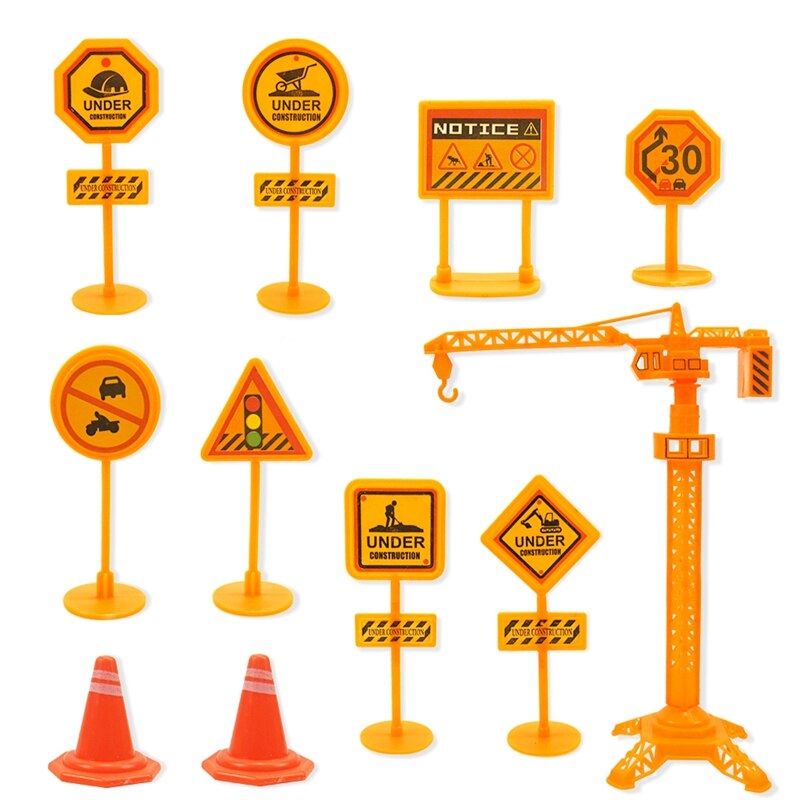 31Stck Trägheit Ingenieurwesen Fahrzeug Feuer Lkw mit freundlicher Spiel matt Straße Zeichen Hängen Turm Zubehör einstellen freundlicher spielzeug