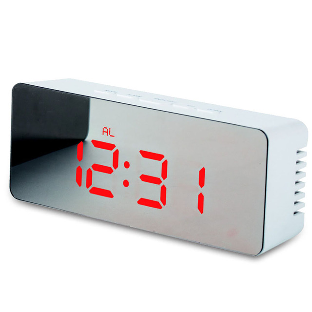 Digital Alarm Clocks Wall Clocks Hanging Watch Bedroom Snooze Table Clocks Calendar Electronic Clock Digital Clock Birthday: rectangle Red