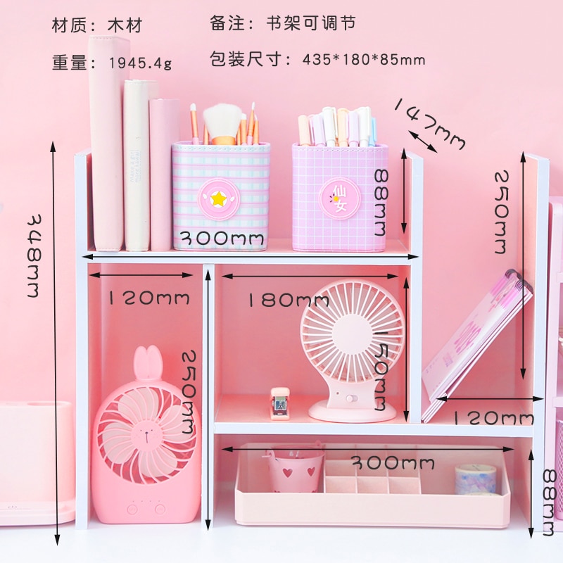 Pink wood filing products file tray magazine DIY organizer desk accessories organizer desk set