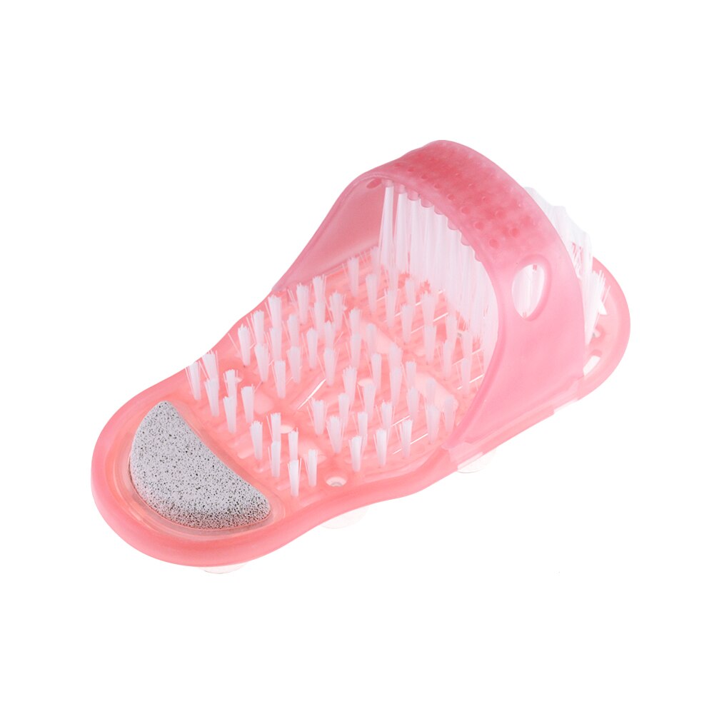 Plast bad brusebad bad fodmassage hjemmesko sko børste pimpsten skrubber fod spa bruser for at fjerne døde hud fodplejeværktøjer: Lyserød