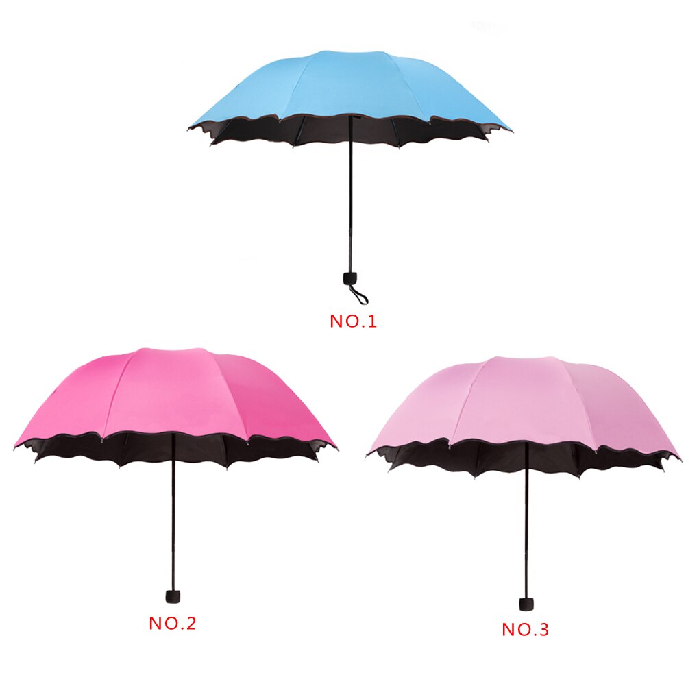 Magiske blomster kuppel parasol sol / regn tredobbelt paraply til kvinder dame
