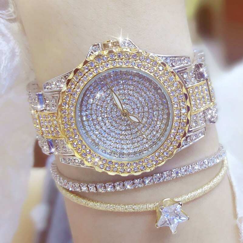 Kristallen dameshorloges, quartzhorloge voor dames, casual polshorloge met strass, reloje mujer relogio feminino dameshorloge