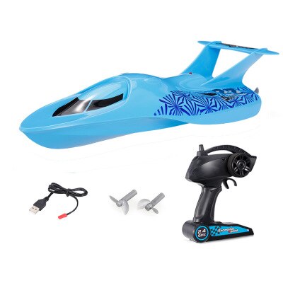 Classic Boot Speelgoed 34Cm Grote Maat 2.4G Rc Racing Boot Afstandsbediening Elektrische Racing Boot Rtr Speelgoed Rc speedboot Kid Beste Cadeau Speelgoed: Blauw
