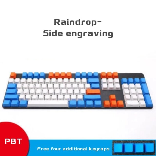 Top Gedruckt OEM PBT Keycap Für Mechanische Tastatur 108 Schlüssel Vollen Satz Dolch Verdicken Tastenkappen Schlüssel Für Blau/Rot/braun/Schwarz Schalter: Raindrop-2