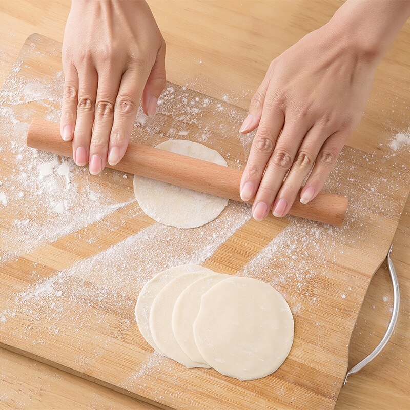 Natural Beech Solid Wood Household Dumpling Skin Mini Rolling Pins Pin Stick Dough Baking Tool Gadgets Roller Kitchen