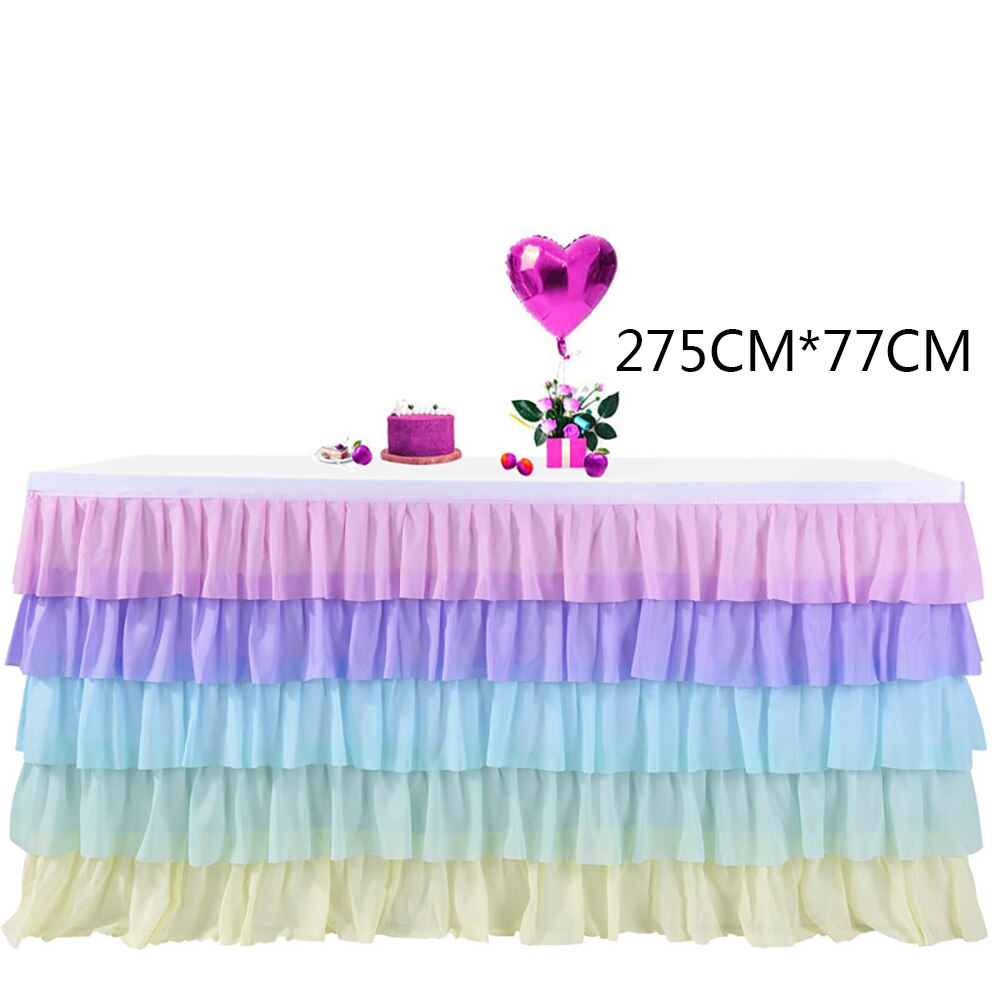 Falda De mesa De gasa con tema De unicornio, falda De mesa De princesa, Decoración De cumpleaños, tul, Bleu, Nappe De mesa, aniversario De boda: Unicorn  A