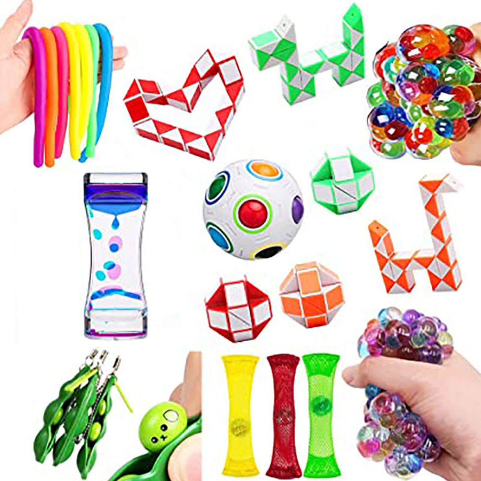 Sensory Fidget Toy Set - Stress Relief Balls - Autism & Anxiety Therapy - Pop Bubble & Squeeze Toys for Kids & Adults: 02