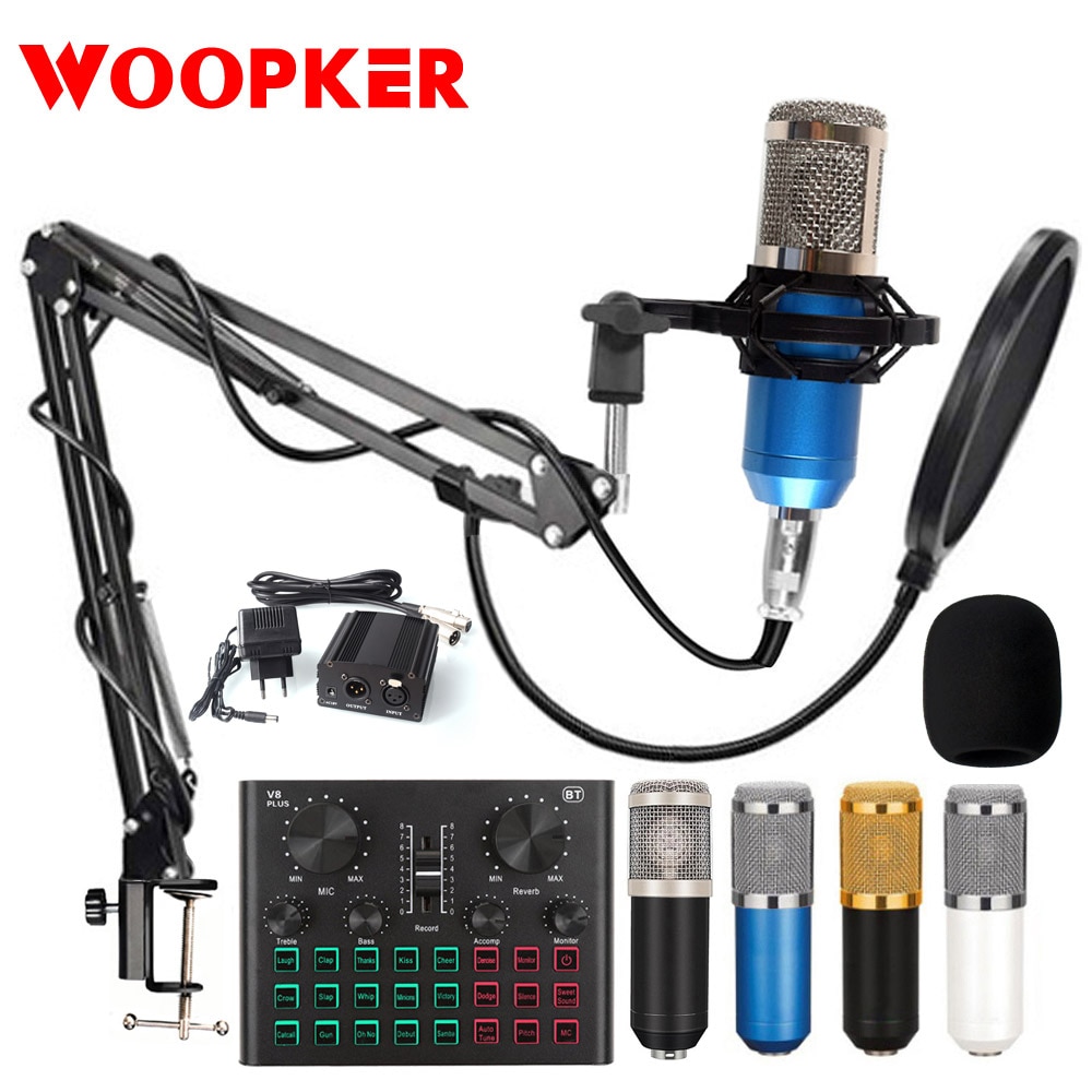 bm 800 Microphone Studio Recording Kits bm800 Condenser Microphone for Computer Phantom Power Karaoke Sound Card