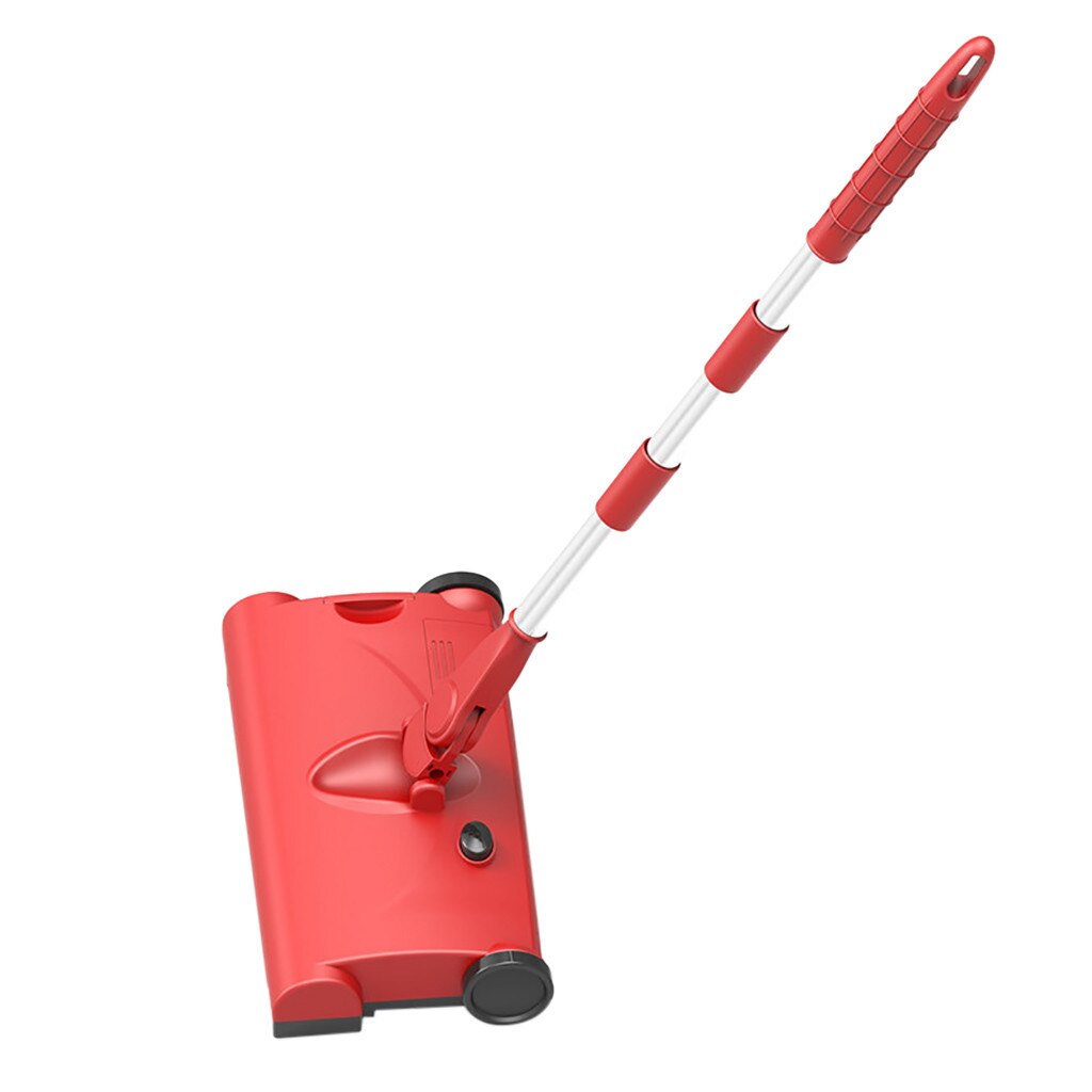 Household Wireless Broom Sweeper Electric Mop Pusher Sweeper Vacuum Cleaner Sweeper multifunctional machine low noise Rotary: red