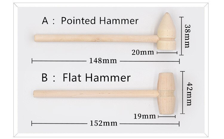 Maillet en bois pour marteau, crabe, craquelins de fruits de mer, artisanat en cuir, artisanat de fabrication de bijoux, boîte à outils 140X43X19mm 1 pièces: B Flat hammer
