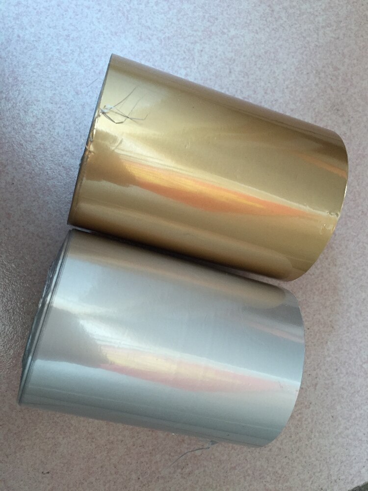 Matte Gold+Matte Silver 2Piecesx(8cmx120m)/Roll Stamping Foil Paper Roll Foil or Plastic Paper