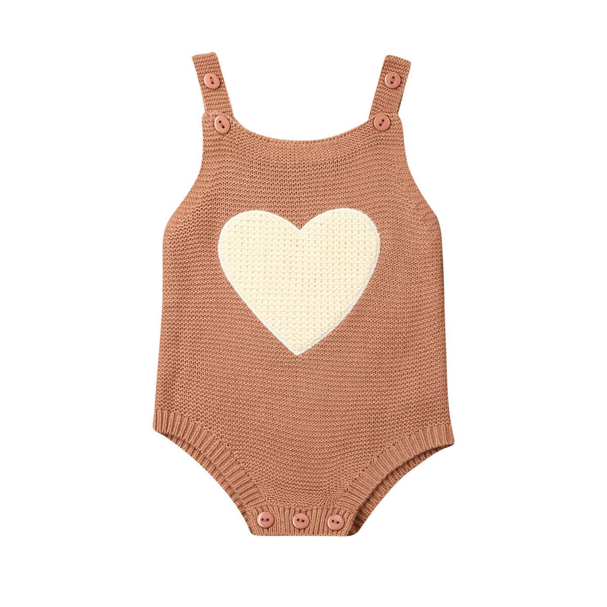 Spring Autumn Clothing Baby Girl Knitted Bodysuit Boy Jumpsuit Newborn Sleeveless Outfits Infant Heart Star Clothes Girls Romper: Auburn / 6M