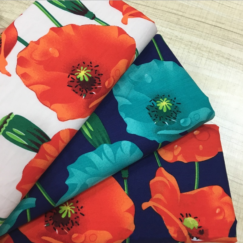 Brilliant floral print cotton poplin fabrics