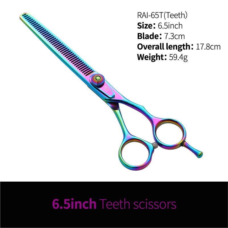 Fenice 6.5/7,5 zoll haustier hund pflege ausdünnung &amp; schneiden schere set grooming schere set für hunde schere kit verdünnung rate 30%: 6.5 inch teeth