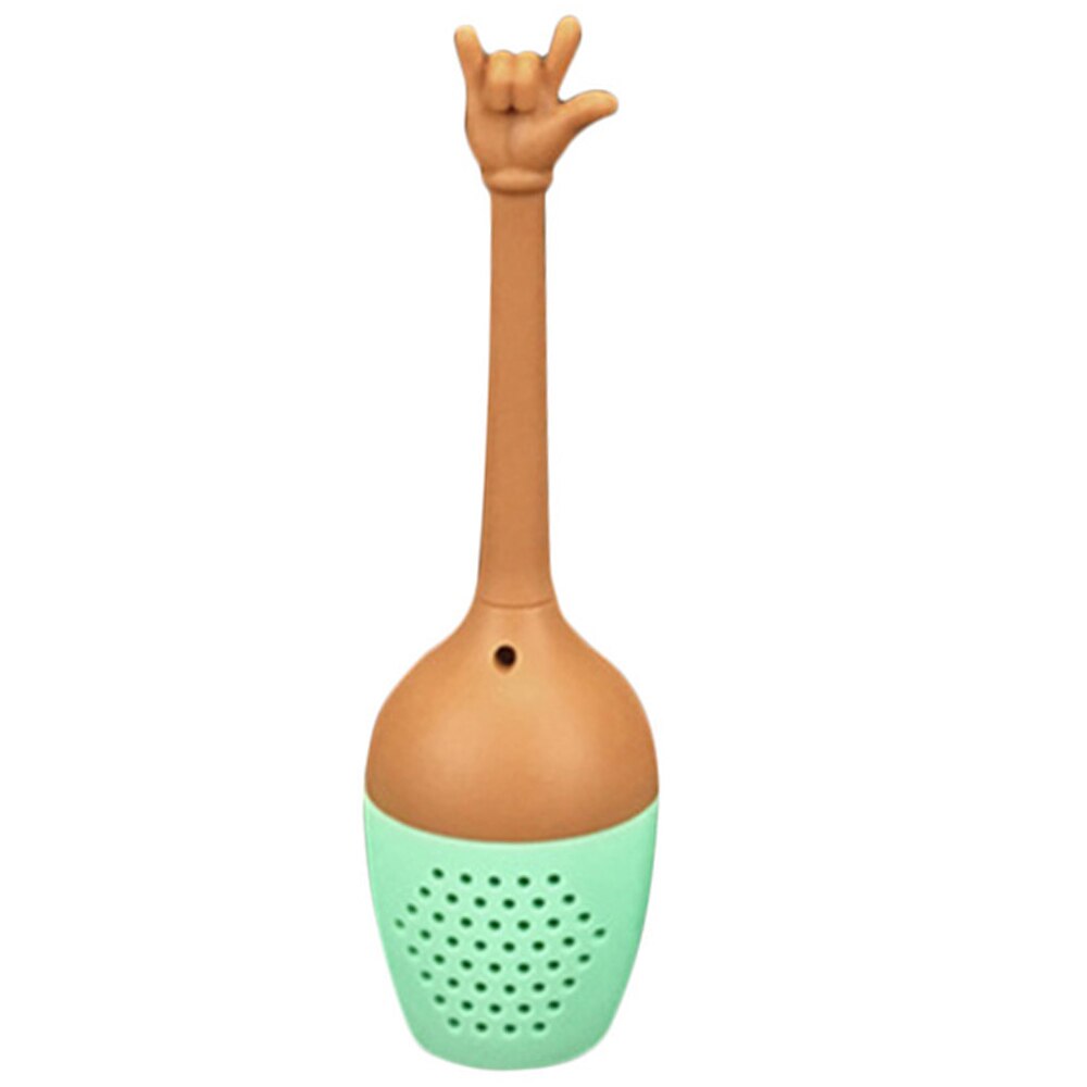 Grappig Hand Gebaar Vorm Thee-ei Siliconen Theezeefje Losse Blad Herbal Spice Houder Thee Brouwen Gereedschap Keuken Accessoires: E