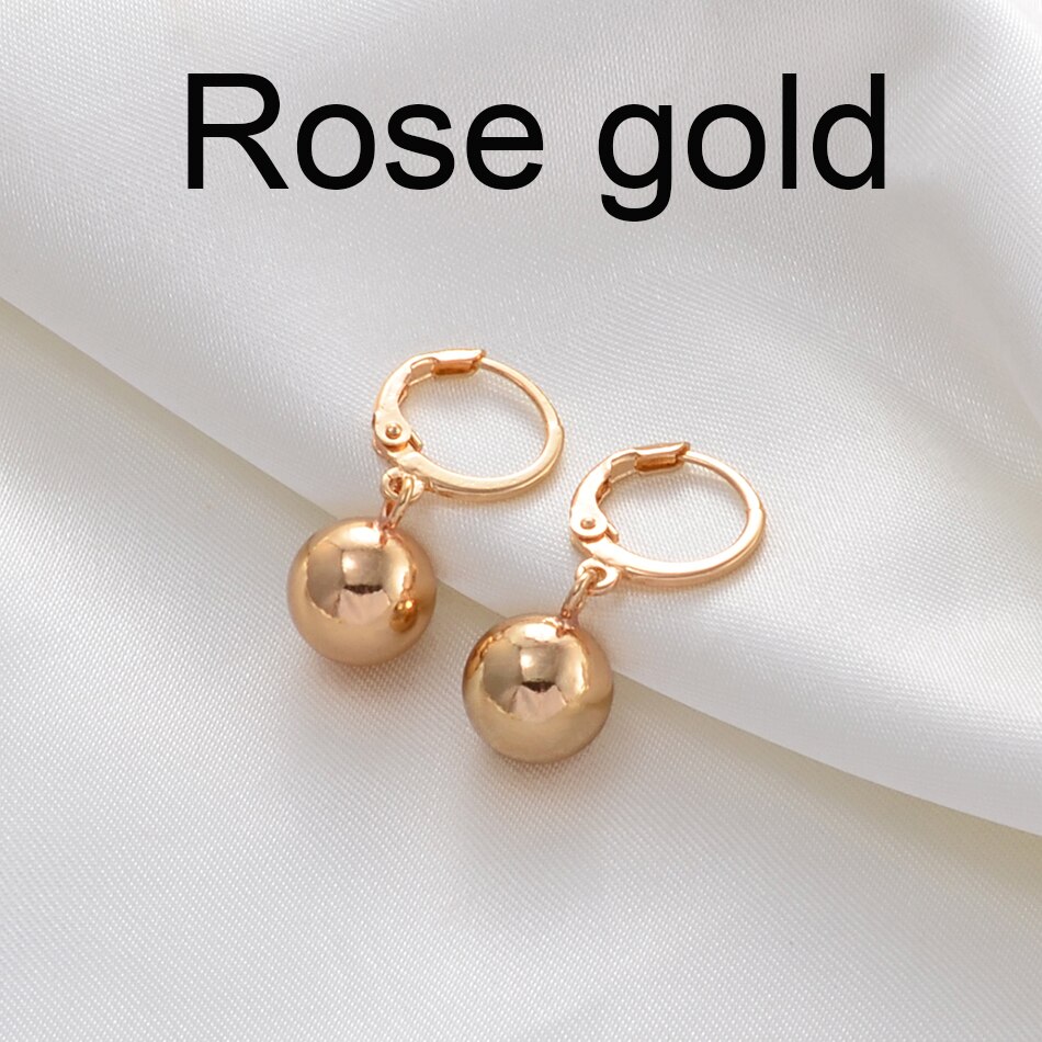 Anniyo Ball Earrings for Women's Girl African Round Beads Earring Arab Middle Eastern Jewelry Hawaiian Earrings #161106: Rose Color