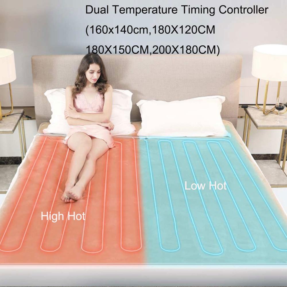 220V blanket Plush Heated Blanket Temperature Timing Control Electric Blanket Electric Mat Body Warmer Heater for Winter
