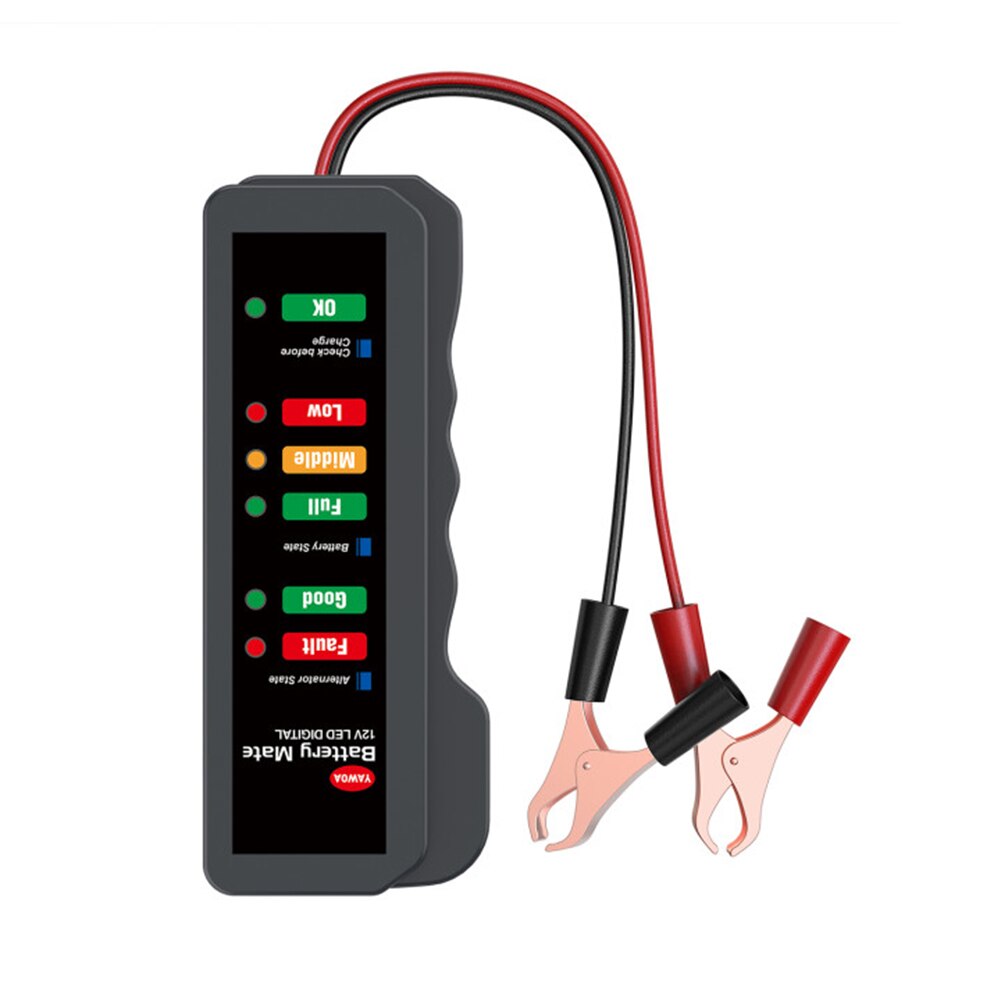 Digital Battery Tester Alternator 6 LED Light Car Diagnostic Tool Auto Battery Tester For Car Alternator State Check Automotive