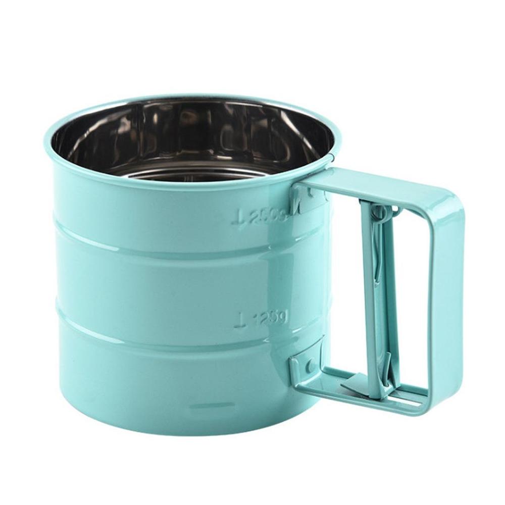 Powerful Hand-held Flour Sieve Baking Tools Handheld Flour Sieve Effectively Filters Large Particles: blue