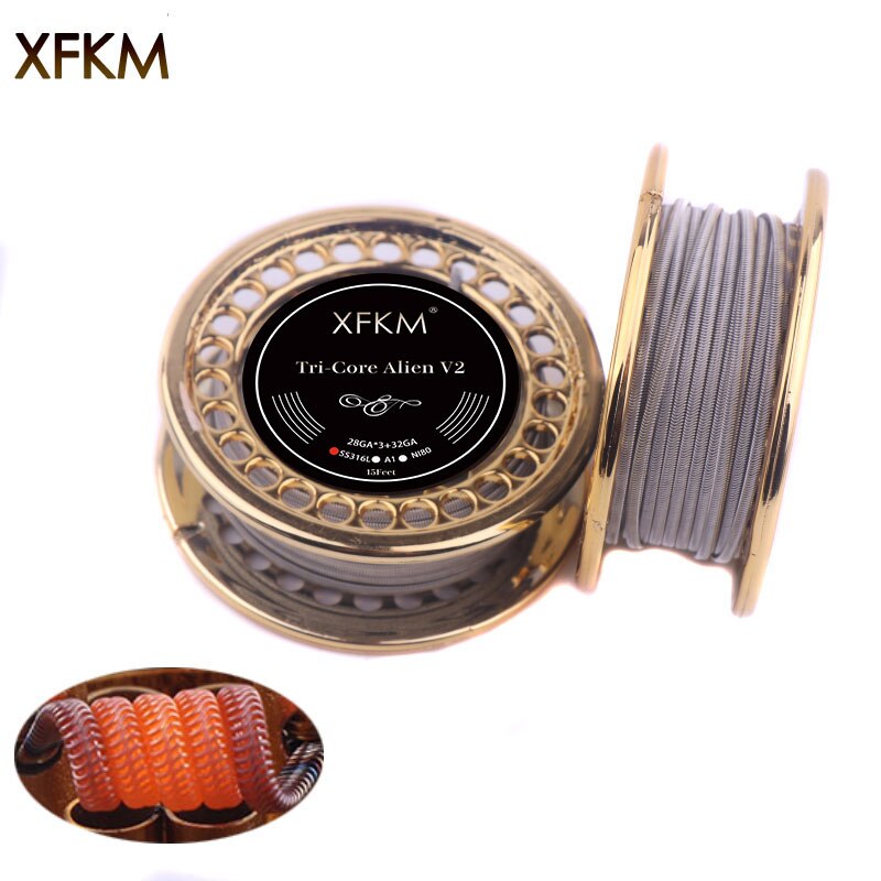 10 Feet XFKM Alien V2 Coil Wire NI80 SS316 Heating Wire High Density RDA RBA RDTA Rebuildable Atomizer Heating DIY Coil Wire