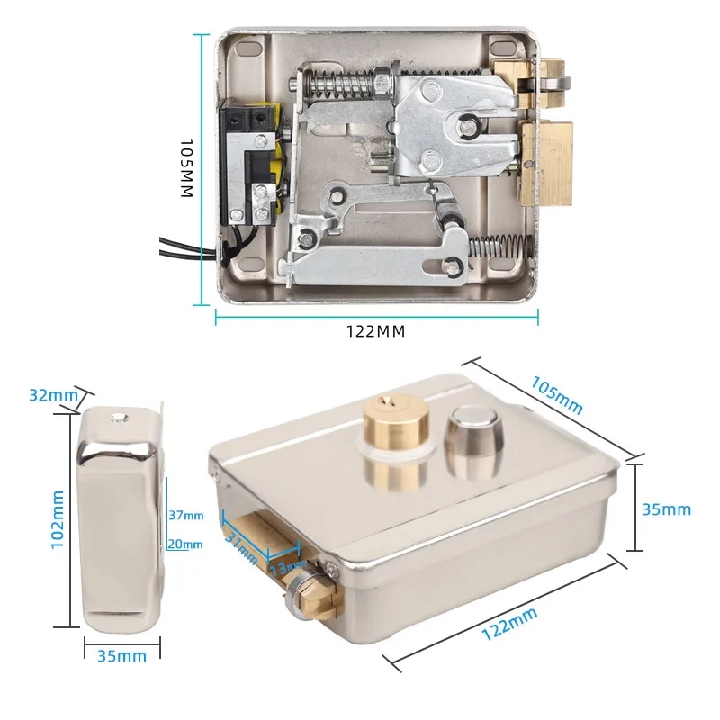 Elektronisk magnetisk dørlås med elektrisk kontrol til 12v dc adgangskontrolsystem video intercom dørtelefonsystem