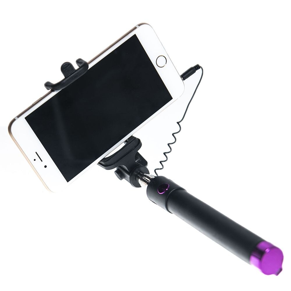 20cm-80cm Foldable Extendable Telescopic Rod Cable Range WiredMonopod Mobile Phone Holder 3.5mm Jack Selfie Stick