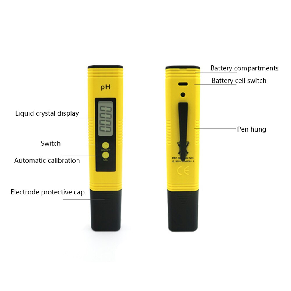 Digital PH Meter Pen Tester Water Monitor Tester PH Meter PH Measurement Digital Display for Aquarium Pool Water Monitor