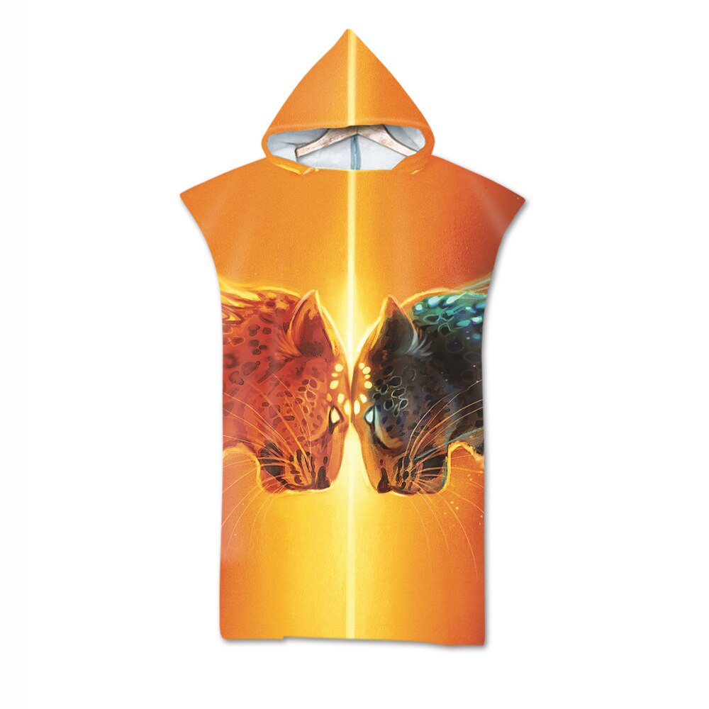 Microfiber Gedrukt Hooded Strandlaken Voor Volwassenen Quick Dry Zwembad Poncho Badhanddoek Met Mantel Badjas: WHITE