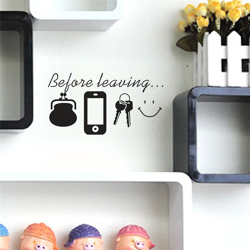 1 Set Before Leaving Reminder Quotes Wall Stickers Bedroom Living Room Door wall Decor for Daily Poster Mural
