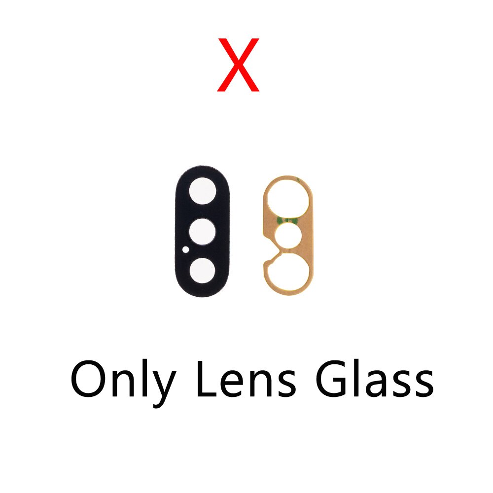 Bakre bakre kamera glass linse ring deksel for iphone  x 7 8 plus med rammeholder reservedeler: X linse