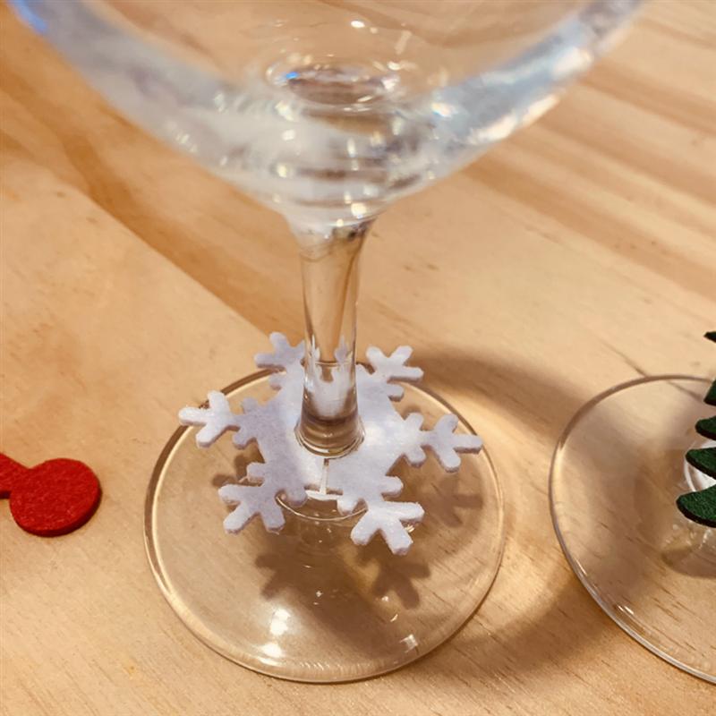 Marcador de copa de vino de Navidad, dijes creativos, identificador de copa de bebida, signo de copa de , suministros de Navidad, 9 unids/set por juego