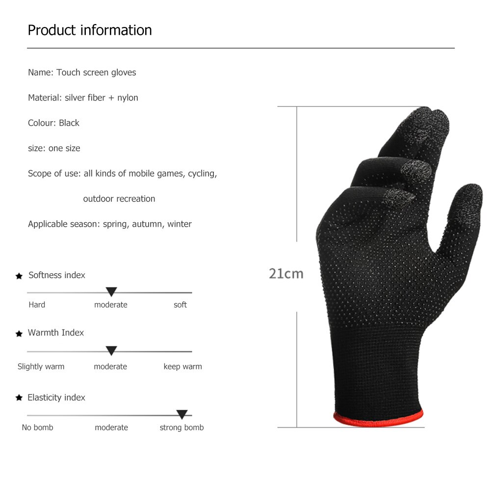 Mobiltelefon gaming svedtæt anti-slip strik touch screen handsker åndbar svedtætte termiske handsker fuld finger koldt vejr