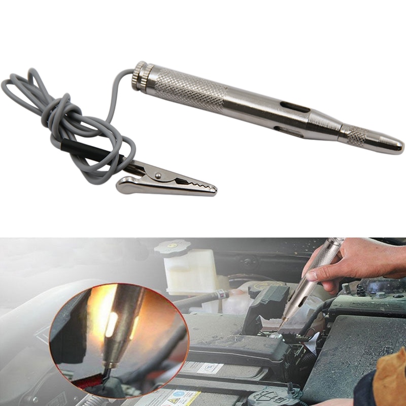 Probador eléctrico automotriz, lámpara de luz de coche, lápiz de prueba de voltaje para herramientas de prueba de motocicleta y camión, circuito DC 6/12V, 1 ud.