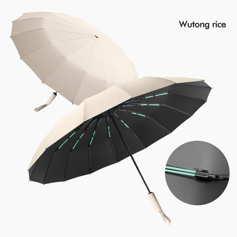 Xiaomi Mijia Regenschirm-Upgrade, 16 Rippen, winddicht, doppelschichtig, vollautomatischer UV-Sonnenschirm, Sonnenschirme mit doppeltem Verwendungszweck: Rot