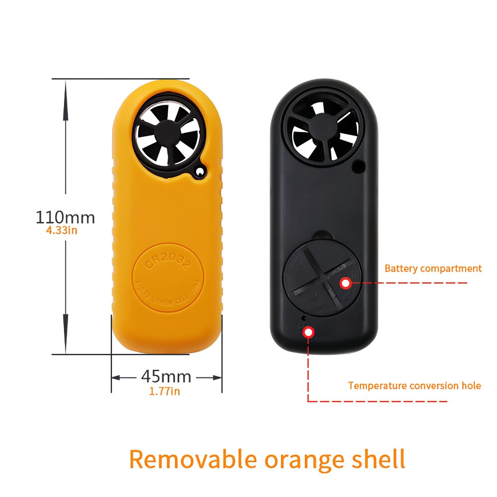 Portable Anemometer Thermometer GM816 Wind Meter Gauge Wind Meter 30m/S LCD Digital Flow Velocity Measurement Anemometers
