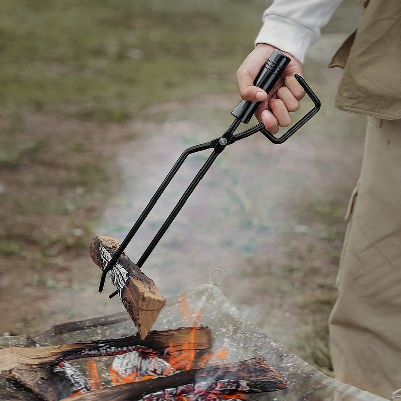 420mm Ferruginous draussen Grill Holzkohle Clip Wärme Isolierung lang handhaben Zange Pro Wandern Camping draussen Koch Holzkohle Clip