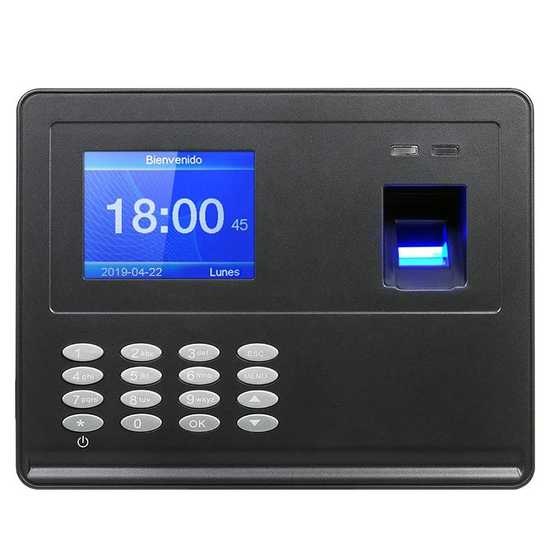 US Plug, H2 ligent Biological Fingerprint Password Attendance Machine Employee Sign-In Recorder: Default Title