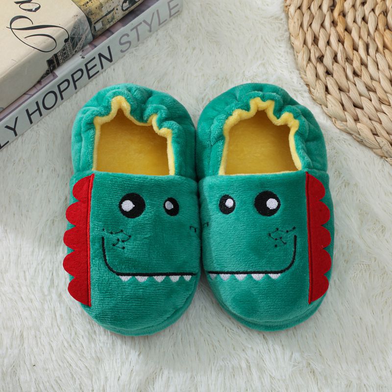Lemonkid Winter freundlicher Hausschuhe Niedlichen Karikatur Pinguin drinnen Schuhe freundlicher Plüsch Hausschuhe Jungen Mädchen Hause Baumwolle Schuhe 5 Farbe: Dinosaurier / 8