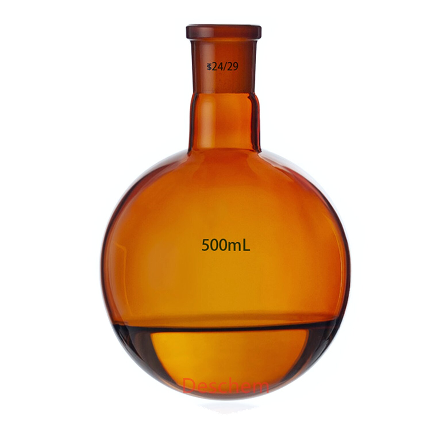 24/29 Amber Glass Flask Round Bottom Single-Neck Lab Brown Boiling Bottle One Neck Vessel
